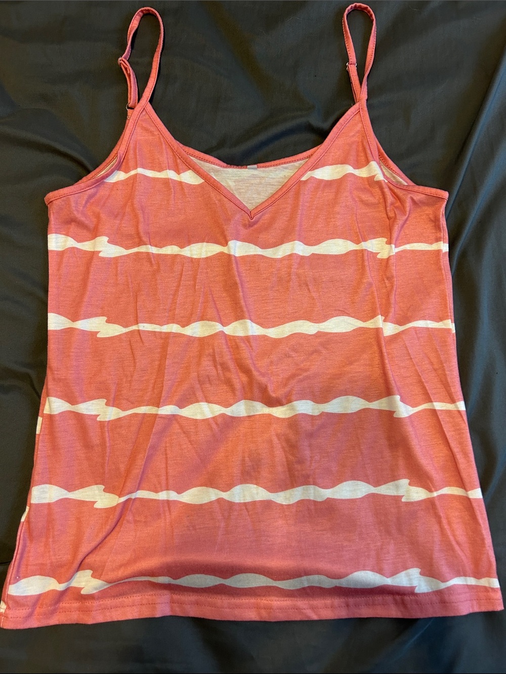 Women’s Coral Stripe V-Neck Cami Tank Top